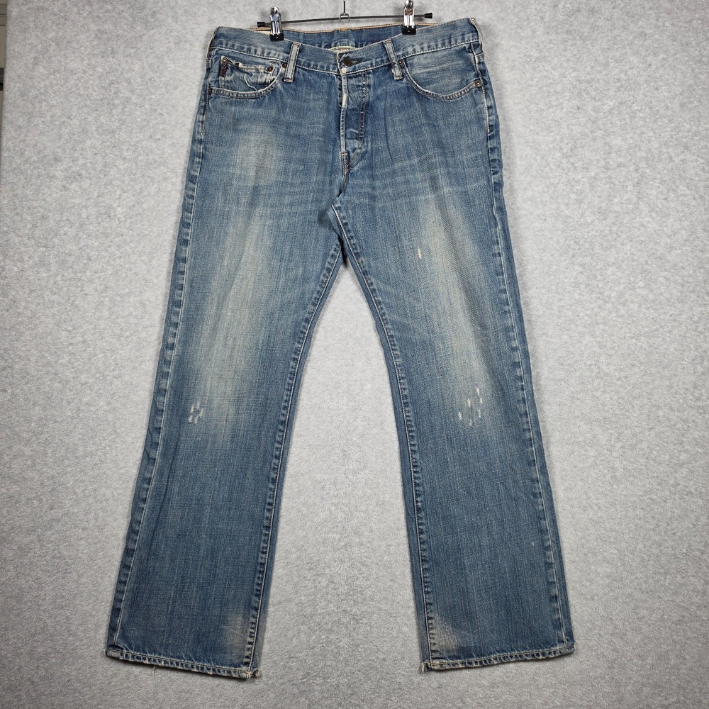 Vintage Abercrombie & Fitch Jeans Mens Sz 33x32 Lowrise Boot 00s Y2K Button Fly